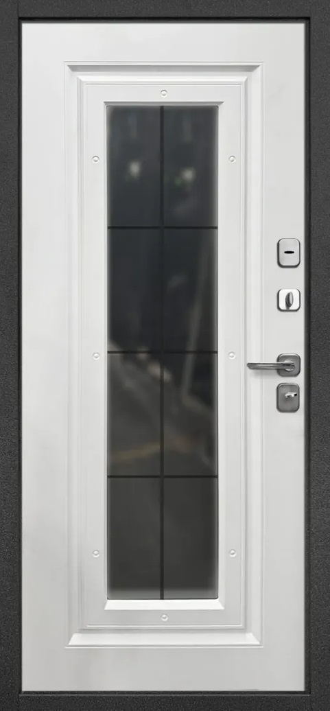 Гарда 9 Букле графит Ковка стеклопакет Букле графит - Белый матовый - Апис плюс